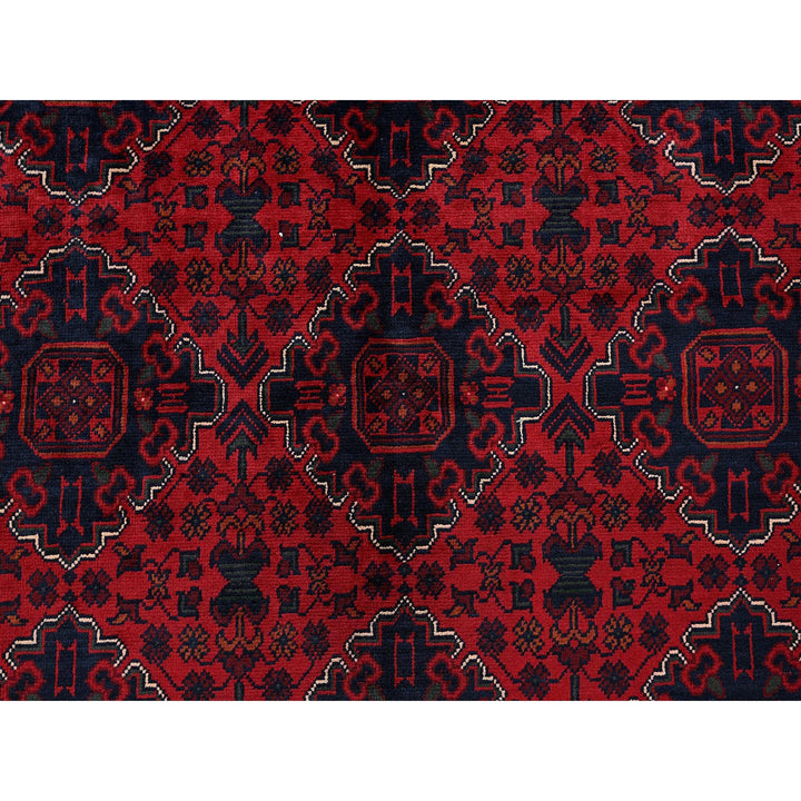 9'10" x 12'9" New Hand Knotted Red Wool Rectangle Oriental Rug - MOA102765