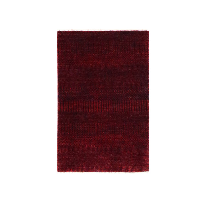 2'0" x 3'0" New Hand Knotted Red Wool & Silk Rectangle Oriental Rug - MOA10276601