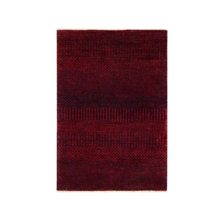 2'0" x 3'0" New Hand Knotted Red Wool Rectangle Oriental Rug - MOA10276602