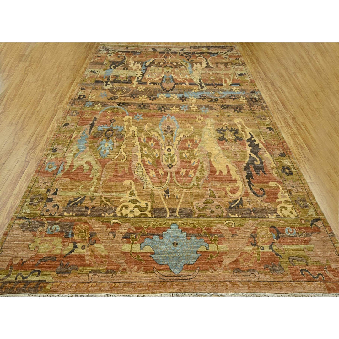 9'0" x 12'4" New Hand Knotted Brown Wool Rectangle Oriental Rug - MOA10276684