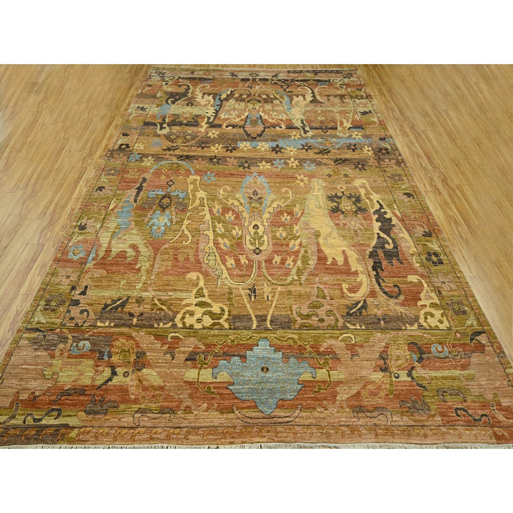 9'0" x 12'4" New Hand Knotted Brown Wool Rectangle Oriental Rug - MOA10276684