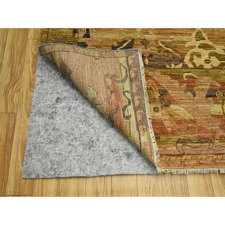 9'0" x 12'4" New Hand Knotted Brown Wool Rectangle Oriental Rug - MOA10276684
