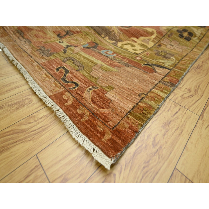 9'0" x 12'4" New Hand Knotted Brown Wool Rectangle Oriental Rug - MOA10276684