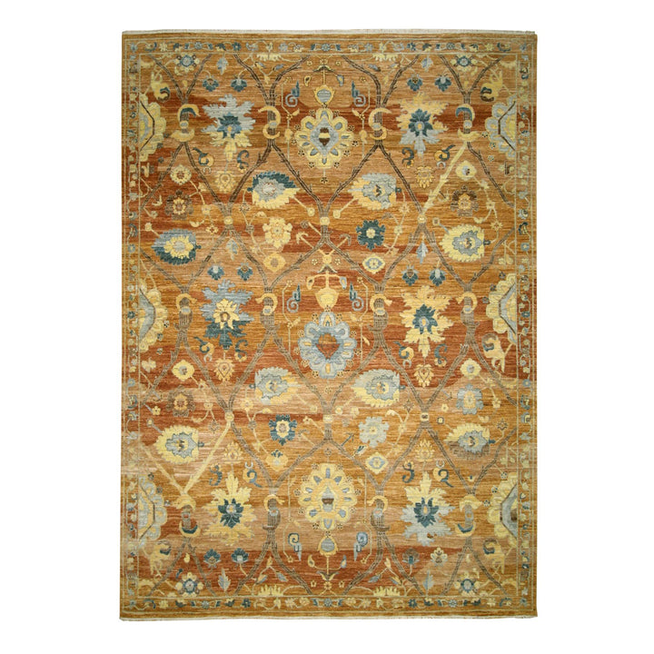 8'9" x 11'11" New Hand Knotted Red Wool Rectangle Oriental Rug - MOA10276685