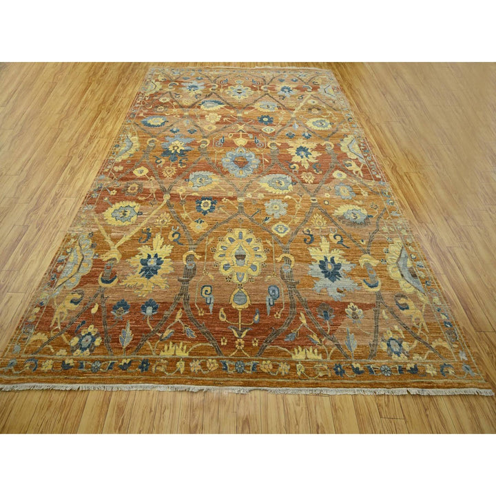 8'9" x 11'11" New Hand Knotted Red Wool Rectangle Oriental Rug - MOA10276685