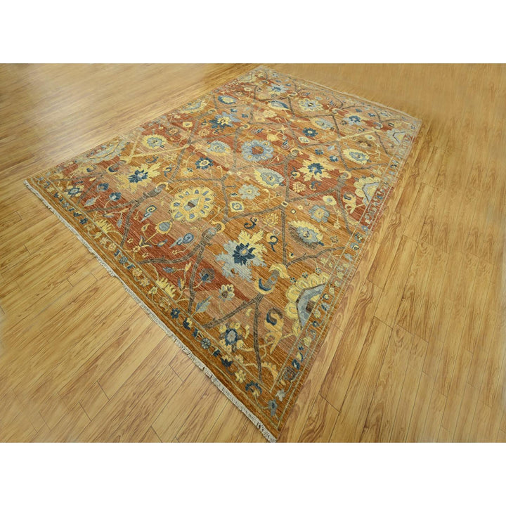 8'9" x 11'11" New Hand Knotted Red Wool Rectangle Oriental Rug - MOA10276685