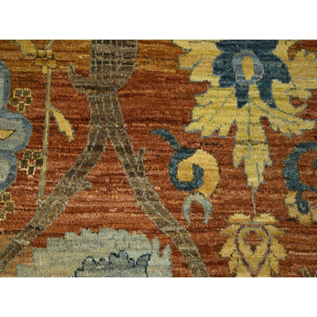 8'9" x 11'11" New Hand Knotted Red Wool Rectangle Oriental Rug - MOA10276685