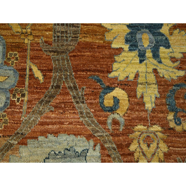 8'9" x 11'11" New Hand Knotted Red Wool Rectangle Oriental Rug - MOA10276685