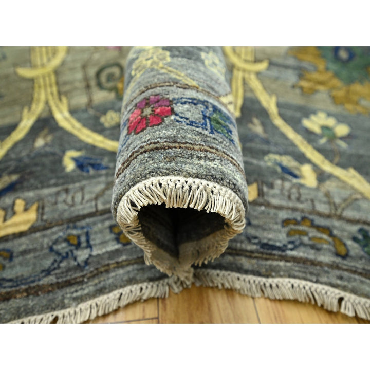 9'1" x 12'1" New Hand Knotted Grey Wool Rectangle Oriental Rug - MOA10276686