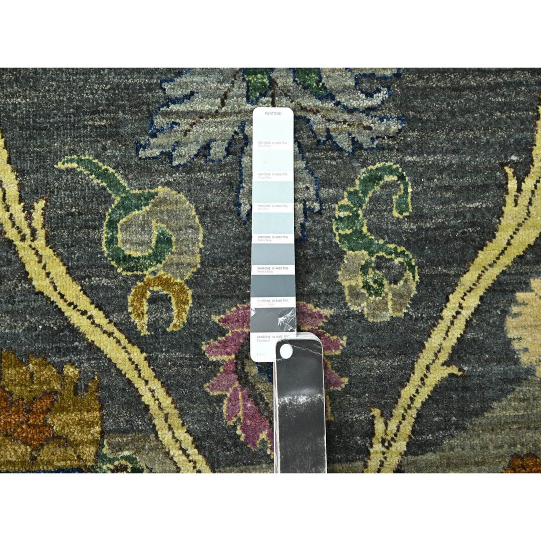 9'1" x 12'1" New Hand Knotted Grey Wool Rectangle Oriental Rug - MOA10276686