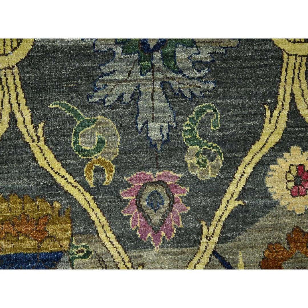 9'1" x 12'1" New Hand Knotted Grey Wool Rectangle Oriental Rug - MOA10276686