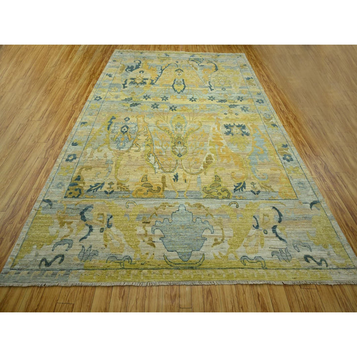 9'1" x 12'1" New Hand Knotted Grey Wool Rectangle Oriental Rug - MOA10276687