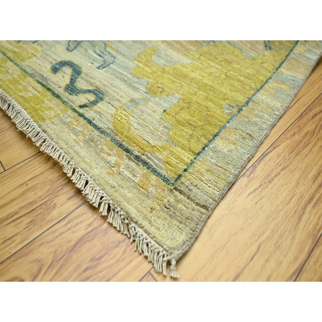 9'1" x 12'1" New Hand Knotted Grey Wool Rectangle Oriental Rug - MOA10276687