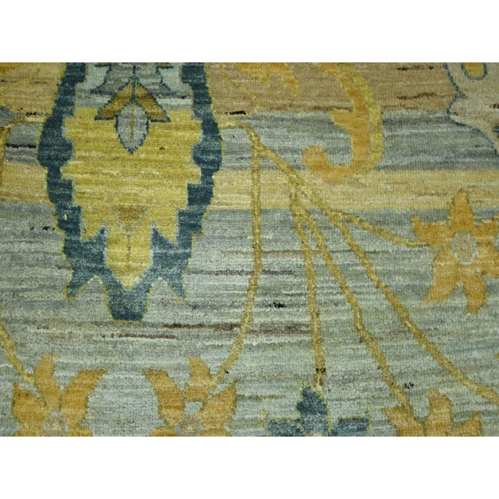 9'1" x 12'1" New Hand Knotted Grey Wool Rectangle Oriental Rug - MOA10276687