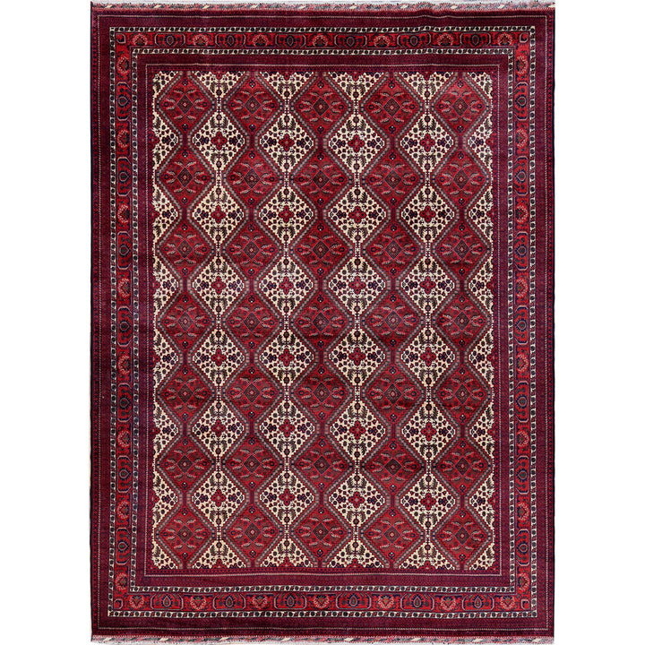 9'10" x 13'0" New Hand Knotted Red Wool Rectangle Oriental Rug - MOA102766