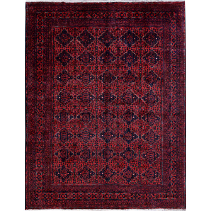 9'10" x 12'10" New Hand Knotted Red Wool Rectangle Oriental Rug - MOA102767