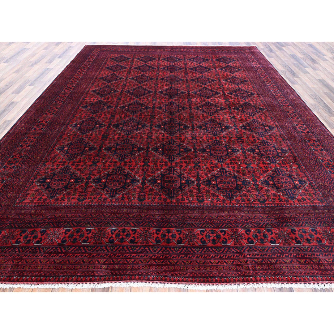 9'10" x 12'10" New Hand Knotted Red Wool Rectangle Oriental Rug - MOA102767