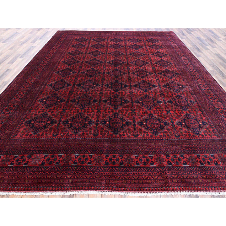 9'10" x 12'10" New Hand Knotted Red Wool Rectangle Oriental Rug - MOA102767