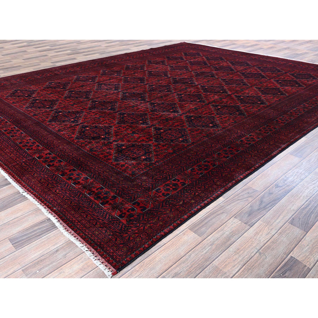 9'10" x 12'10" New Hand Knotted Red Wool Rectangle Oriental Rug - MOA102767