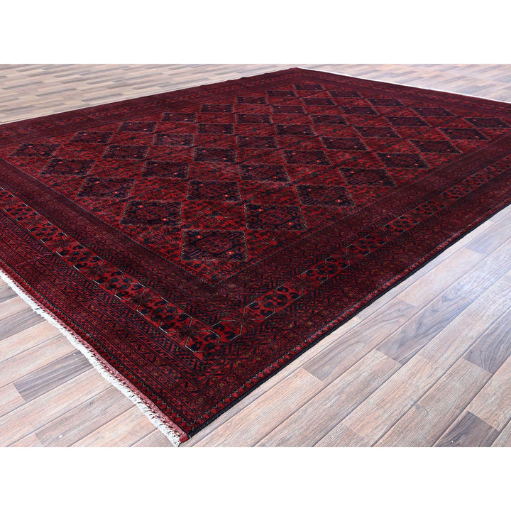 9'10" x 12'10" New Hand Knotted Red Wool Rectangle Oriental Rug - MOA102767