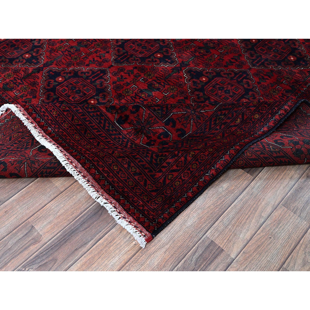 9'10" x 12'10" New Hand Knotted Red Wool Rectangle Oriental Rug - MOA102767
