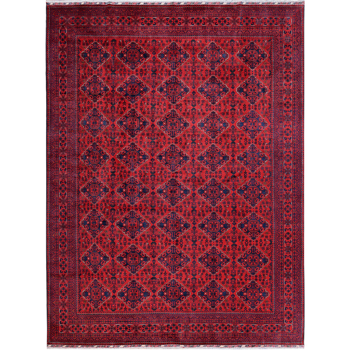 9'11" x 12'10" New Hand Knotted Red Wool Rectangle Oriental Rug - MOA102770