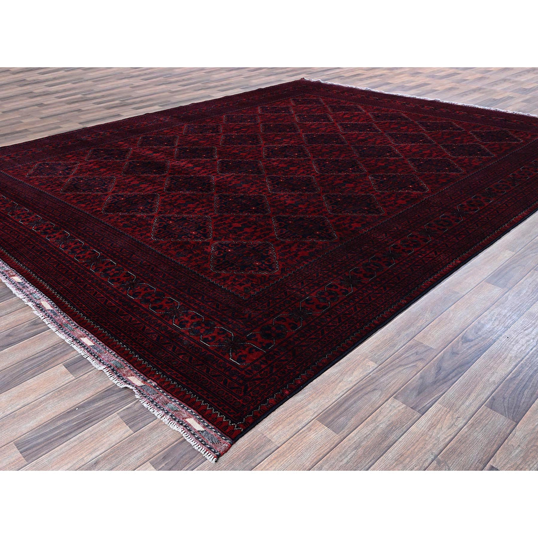 9'10" x 12'5" New Hand Knotted Red Wool Rectangle Oriental Rug - MOA102771