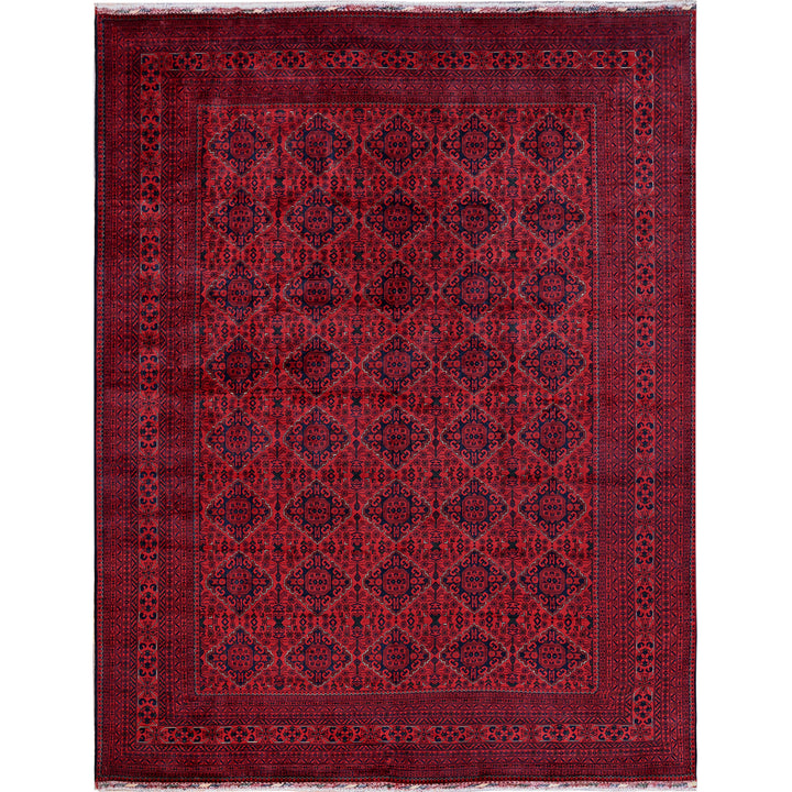 9'8" x 12'9" New Hand Knotted Red Wool Rectangle Oriental Rug - MOA102773