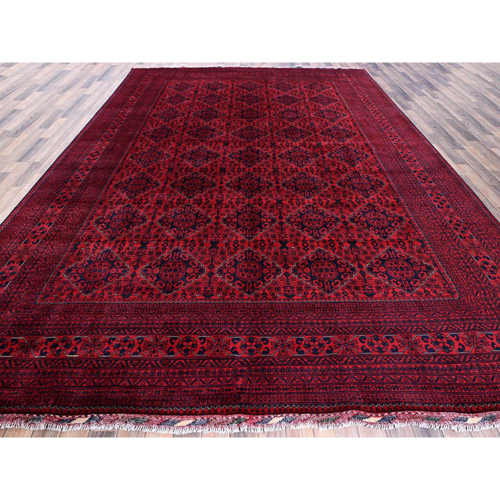 9'8" x 12'9" New Hand Knotted Red Wool Rectangle Oriental Rug - MOA102773