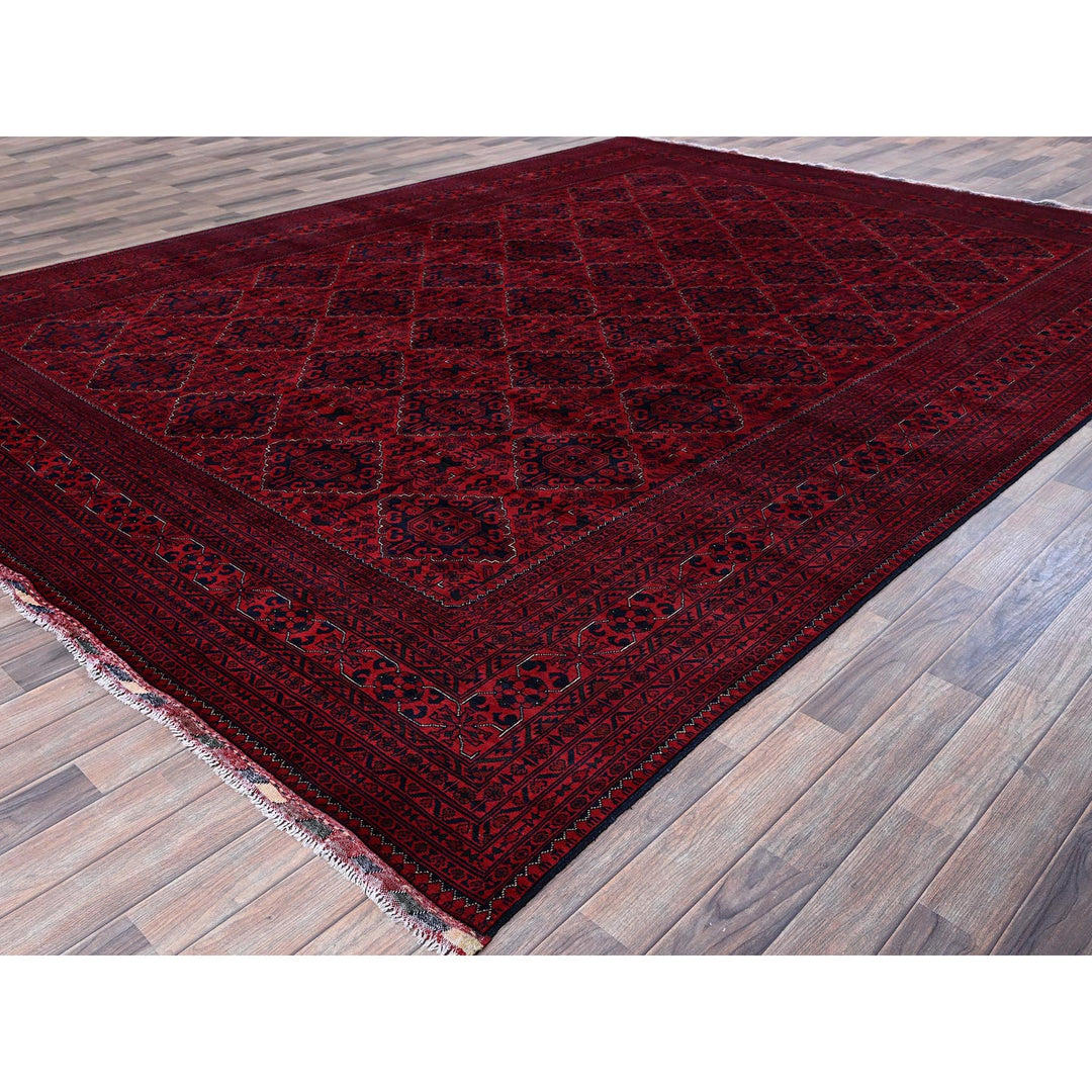 9'8" x 12'9" New Hand Knotted Red Wool Rectangle Oriental Rug - MOA102773