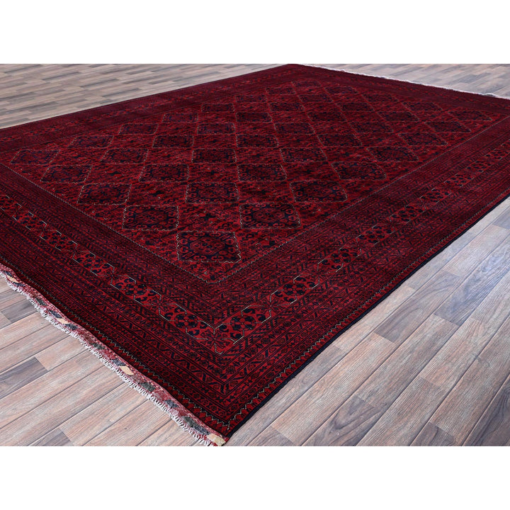 9'8" x 12'9" New Hand Knotted Red Wool Rectangle Oriental Rug - MOA102773