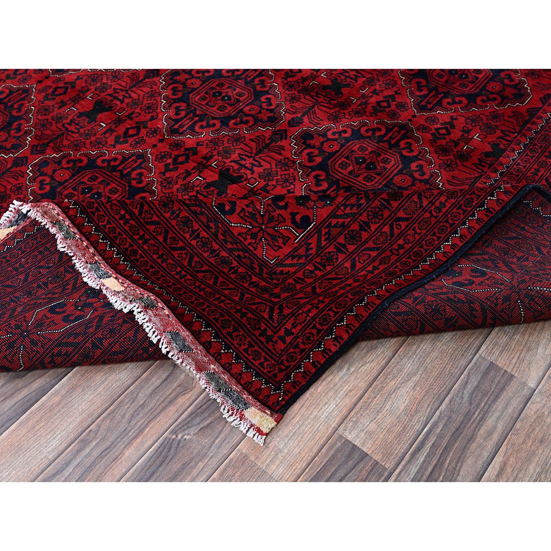 9'8" x 12'9" New Hand Knotted Red Wool Rectangle Oriental Rug - MOA102773