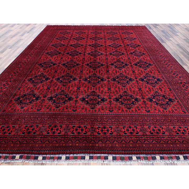 9'9" x 12'8" New Hand Knotted Red Wool Rectangle Oriental Rug - MOA102774