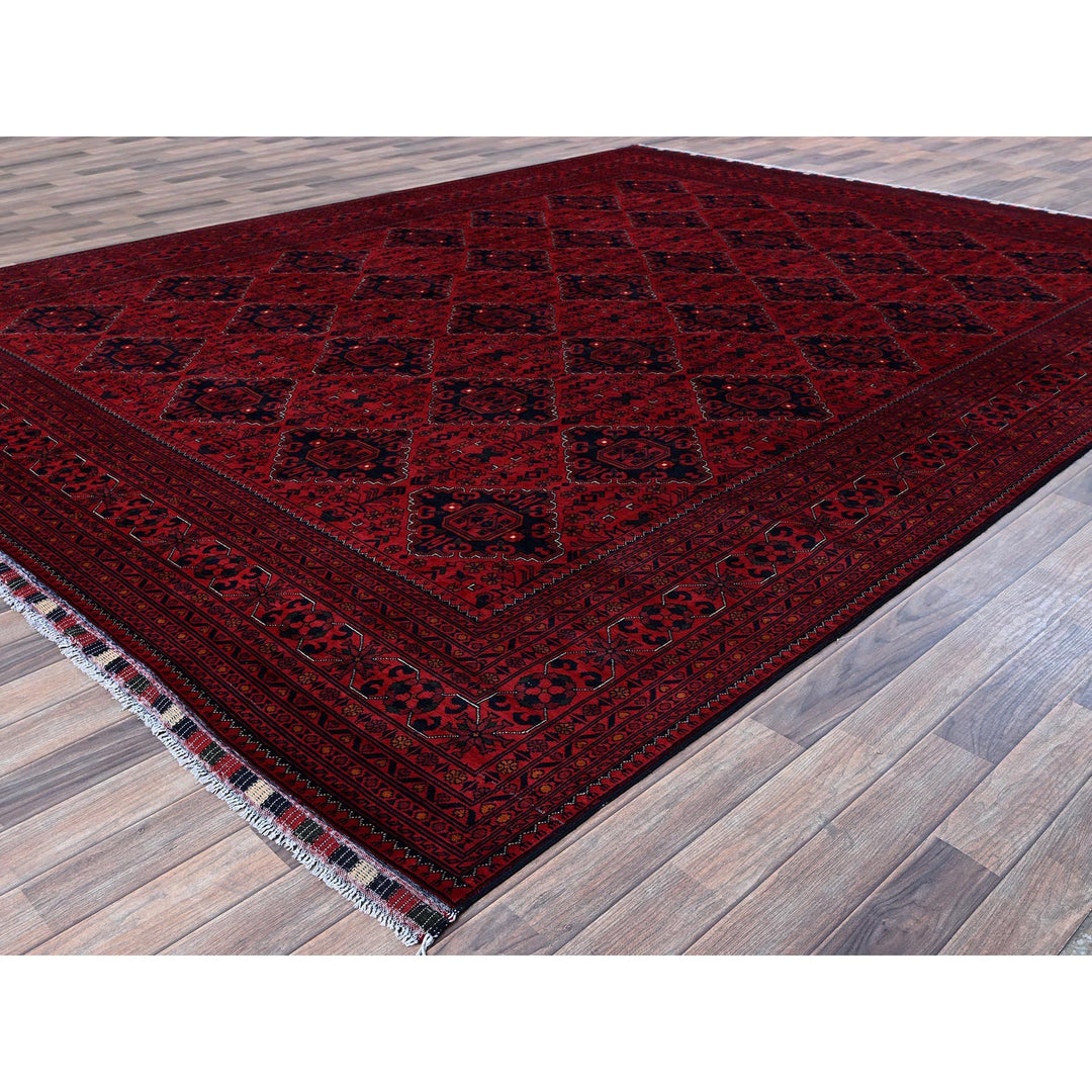 9'9" x 12'8" New Hand Knotted Red Wool Rectangle Oriental Rug - MOA102774