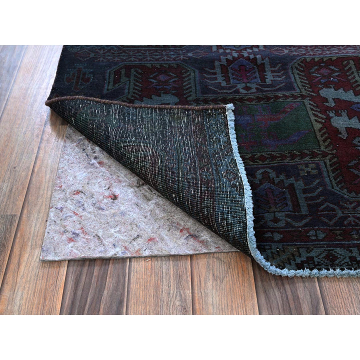 2'11" x 9'9" Vintage Hand Knotted Purple Wool Runner Oriental Rug - MOA102778