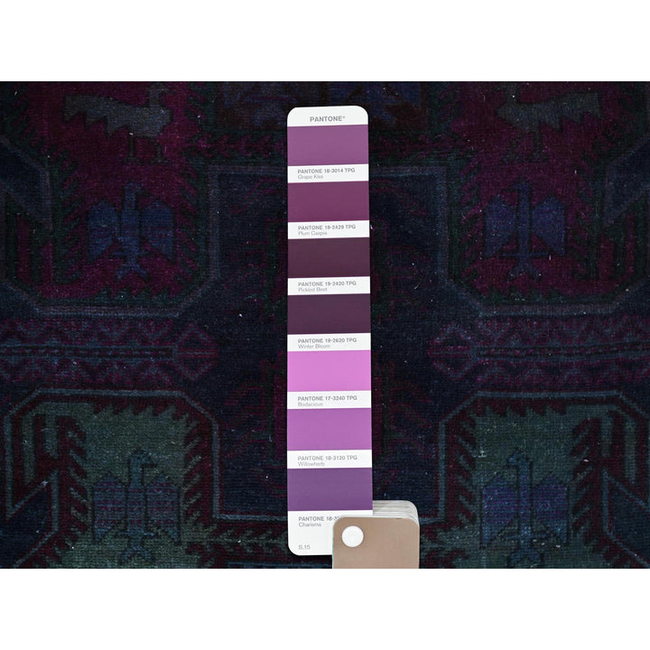 2'11" x 9'9" Vintage Hand Knotted Purple Wool Runner Oriental Rug - MOA102778