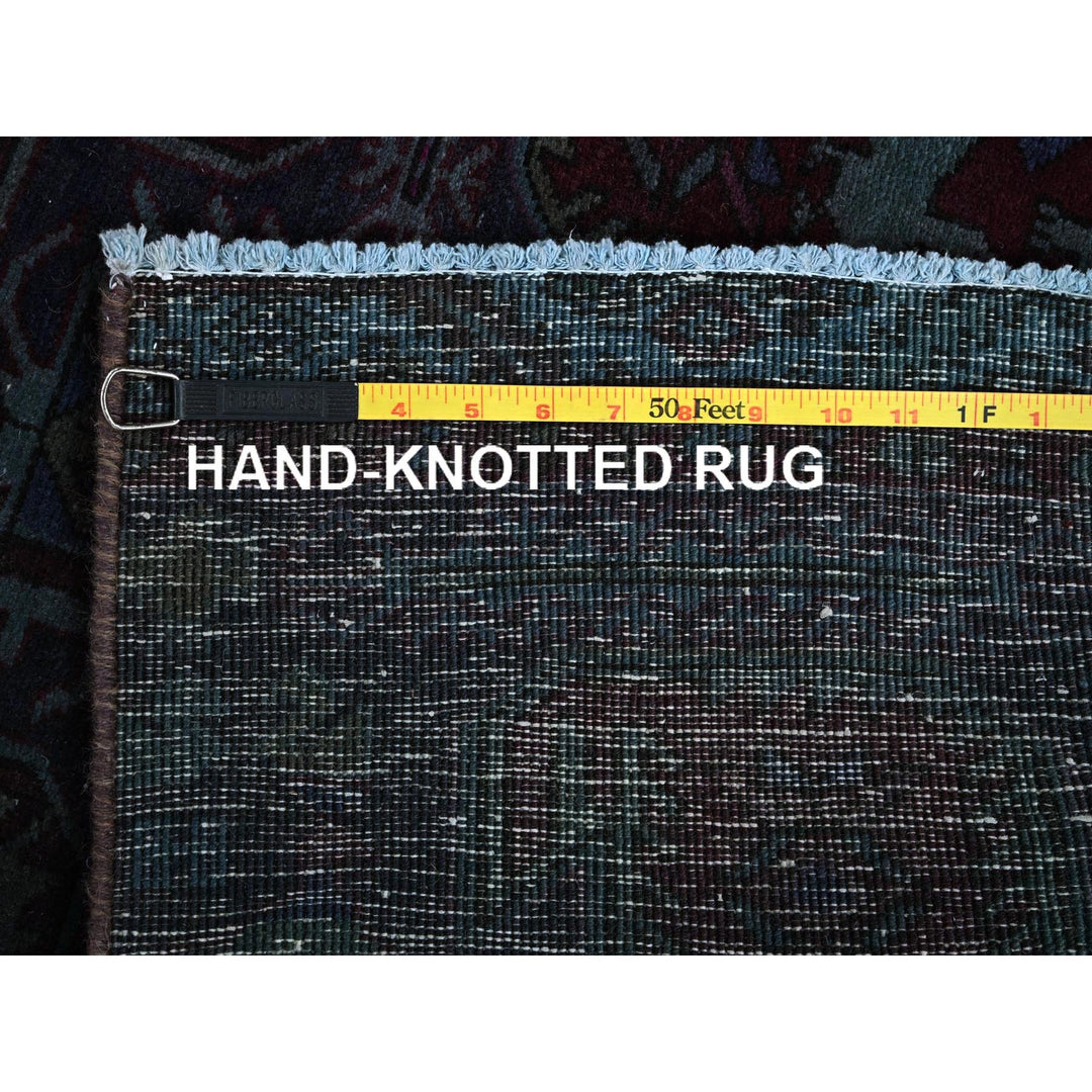 2'11" x 9'9" Vintage Hand Knotted Purple Wool Runner Oriental Rug - MOA102778