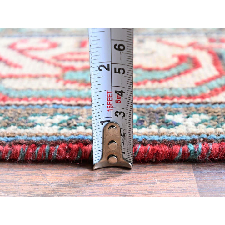 3'2" x 12'4" Vintage Hand Knotted Red Wool Runner Oriental Rug - MOA102779