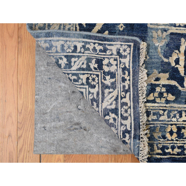 11'8" x 14'8" New Hand Knotted Blue Wool Rectangle Oriental Rug - MOA10278006