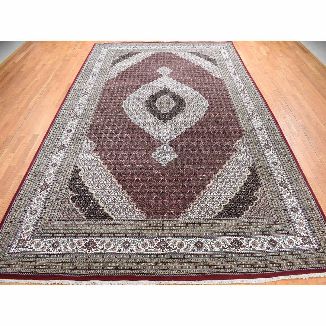 10'0" x 16'0" New Hand Knotted Red Wool Rectangle Oriental Rug - MOA10278032