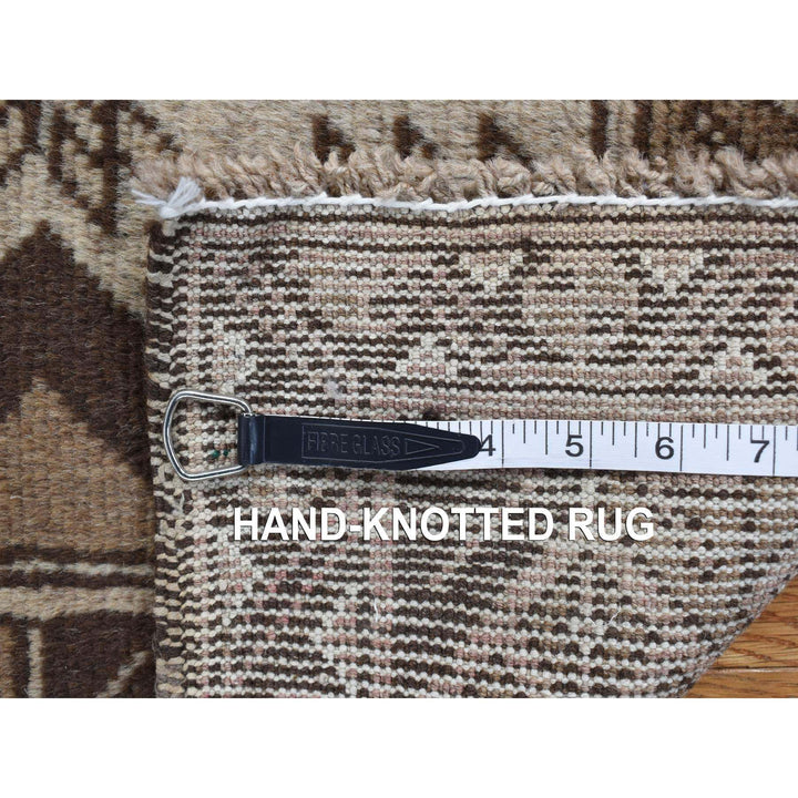 3'2" x 6'1" Vintage Hand Knotted Brown Wool Runner Oriental Rug - MOA10278054