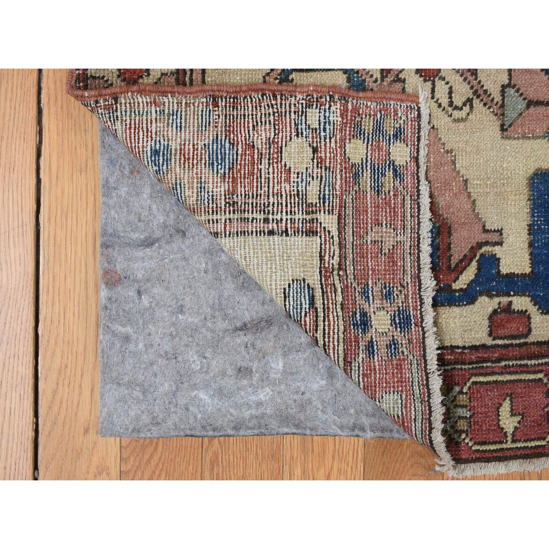 11'3" x 15'3" Vintage Hand Knotted Red Wool Rectangle Oriental Rug - MOA10278057