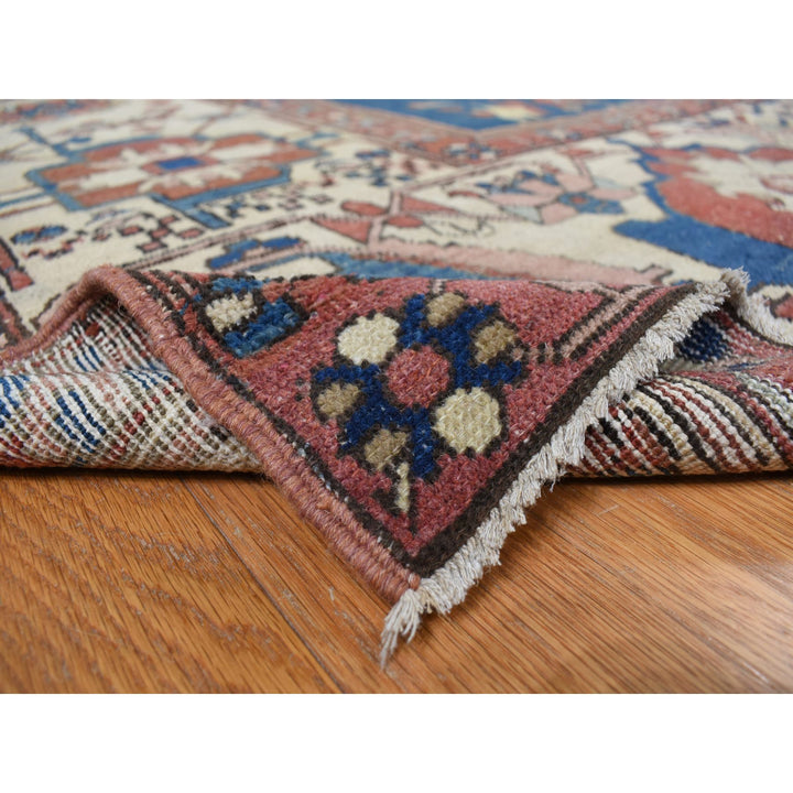 11'3" x 15'3" Vintage Hand Knotted Red Wool Rectangle Oriental Rug - MOA10278057