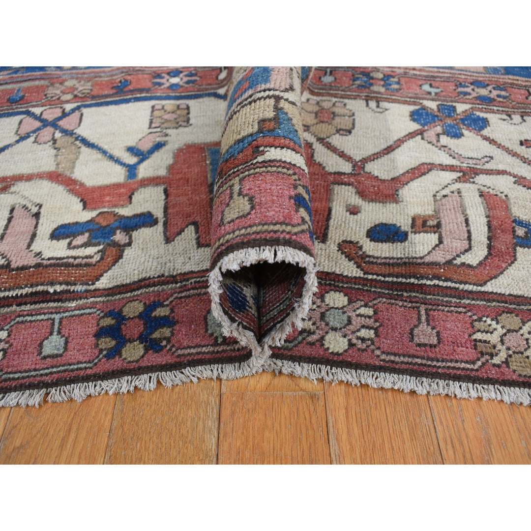 11'3" x 15'3" Vintage Hand Knotted Red Wool Rectangle Oriental Rug - MOA10278057