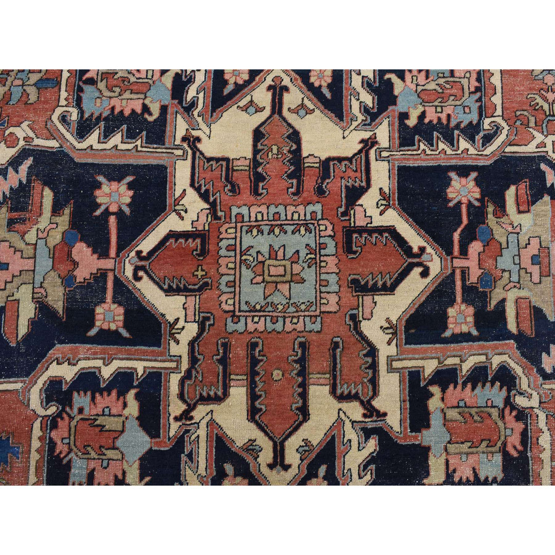 11'3" x 15'3" Vintage Hand Knotted Red Wool Rectangle Oriental Rug - MOA10278057