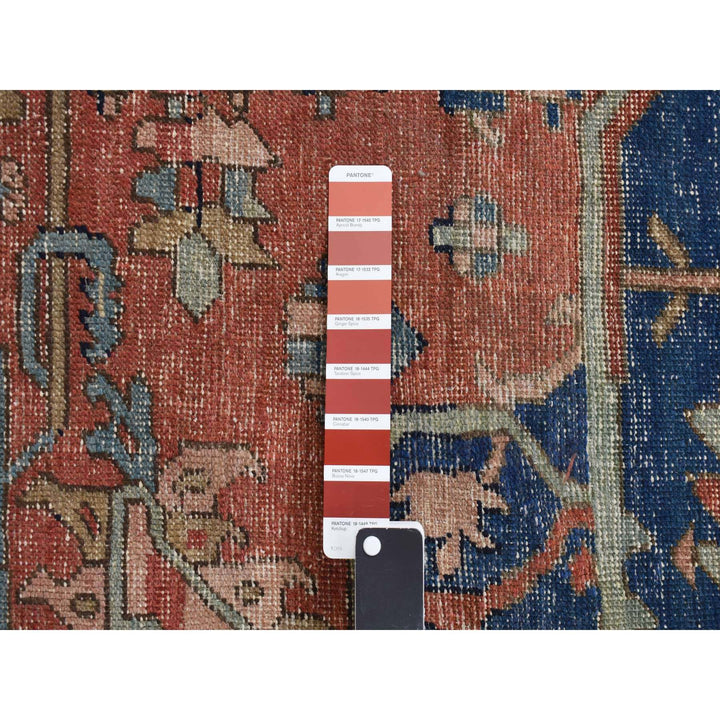 11'3" x 15'3" Vintage Hand Knotted Red Wool Rectangle Oriental Rug - MOA10278057