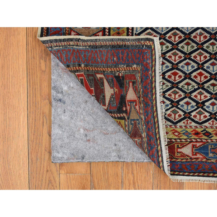 3'1" x 6'0" Vintage Hand Knotted Ivory Wool Runner Oriental Rug - MOA10278059