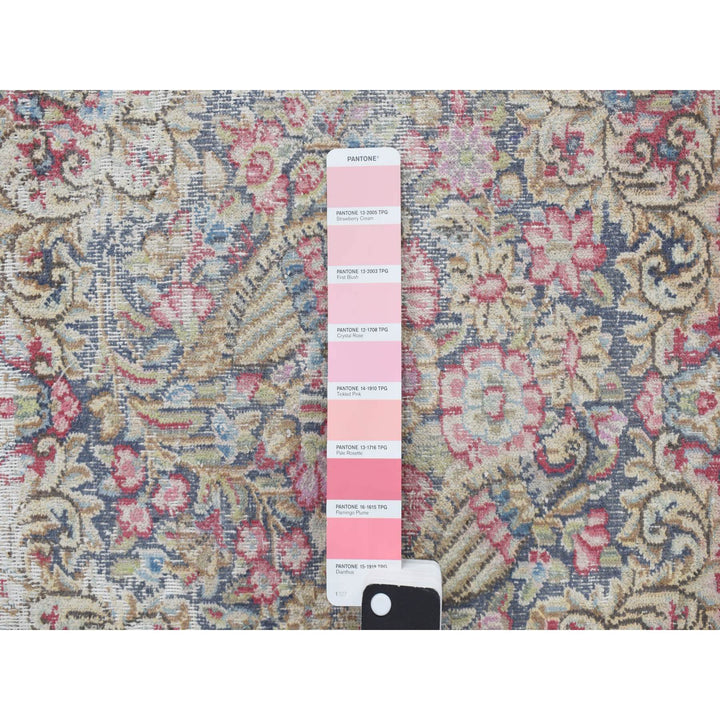1'8" x 1'9" Vintage Hand Knotted Blue Wool Square Oriental Rug - MOA10278124