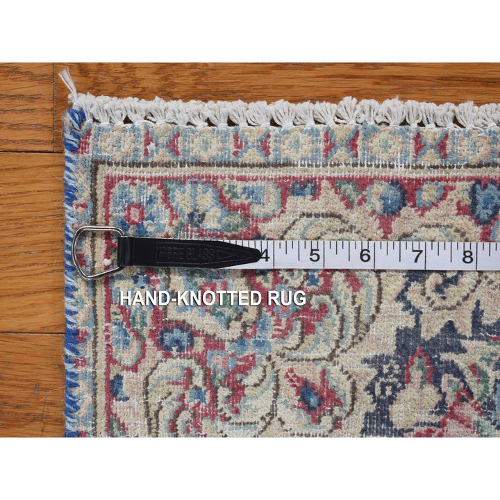 1'7" x 1'8" Vintage Hand Knotted Blue Wool Square Oriental Rug - MOA10278125