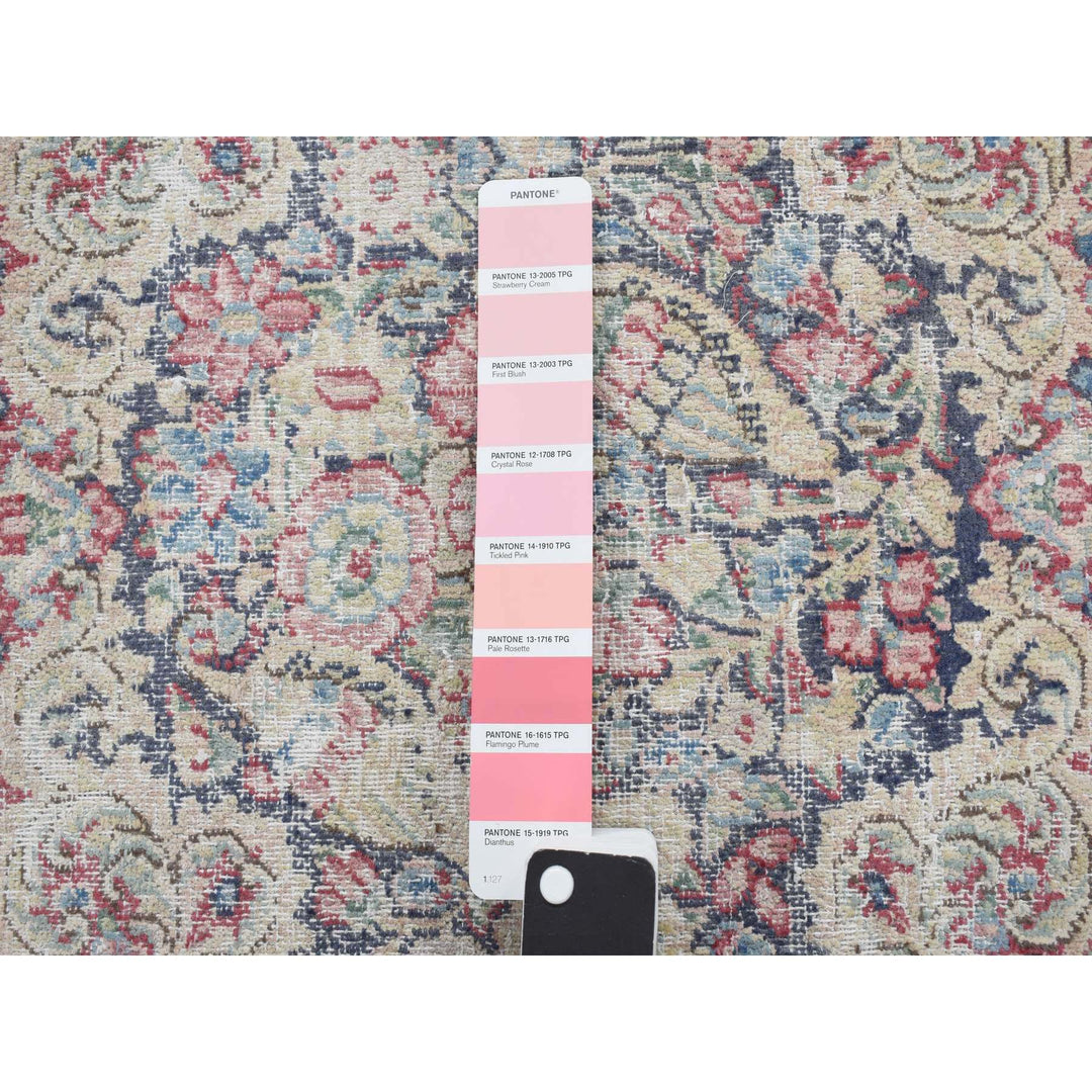 1'7" x 2'2" Vintage Hand Knotted Blue Wool Rectangle Oriental Rug - MOA10278126